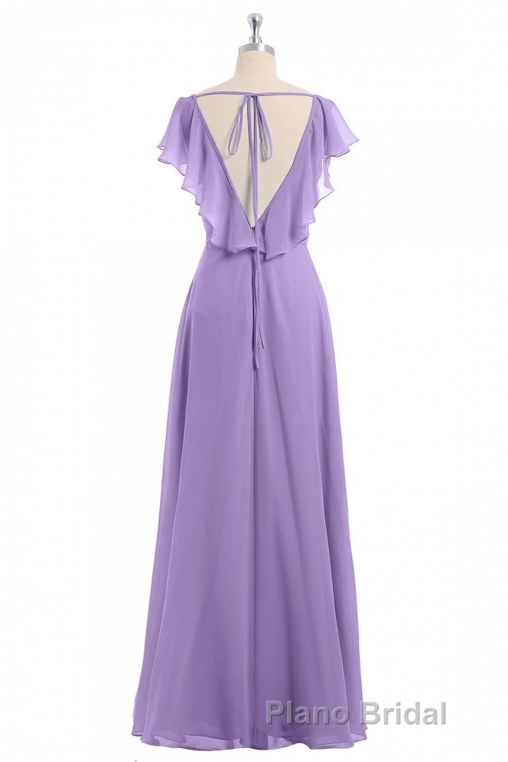Lavender Sweetheart Ruffled A-Line Long Bridesmaid Dresses Secondary image