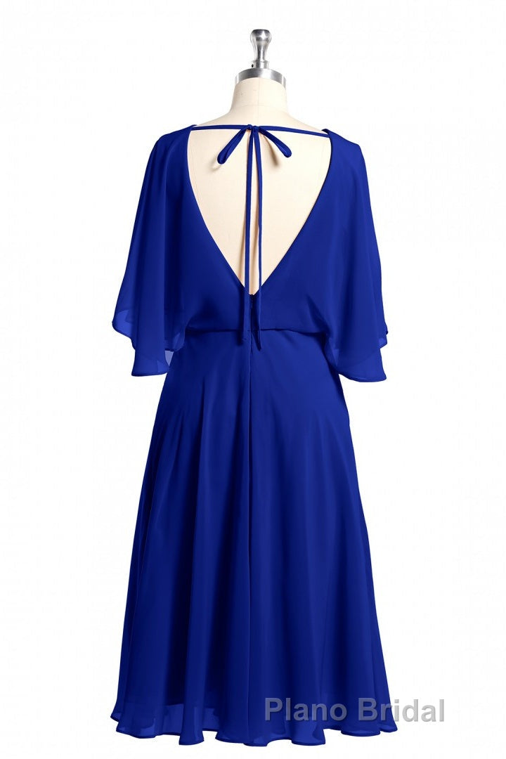 Royal Blue Long Sleeve Blouson-Style Bridesmaid Dresses Secondary image