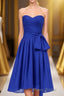 Royal Blue Sweetheart Tie-Side Short Bridesmaid Dresses