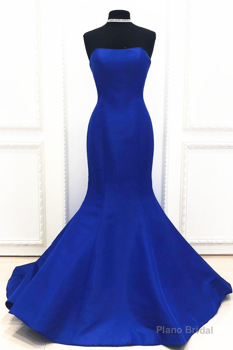 Mermaid Strapless Royal Blue Long Evening Dress Main image