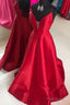 Red Satin Long Prom Dress with Cross Back