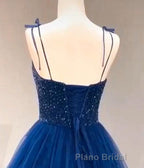 Straps Red Long Formal Prom Dresses with Beaded Bodice