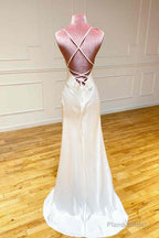 Straps Sheath Ivory Long Formal Dress