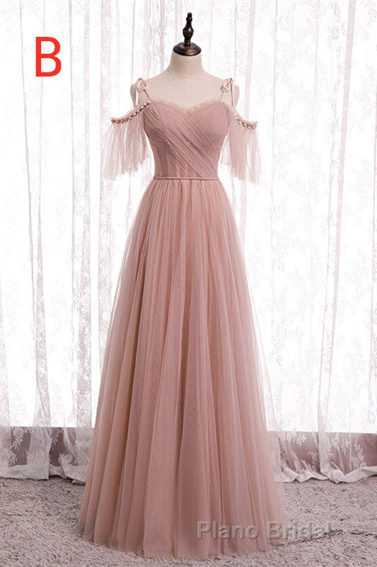 Elegant Blush Pink Tulle Bridesmaid Dresses Secondary image