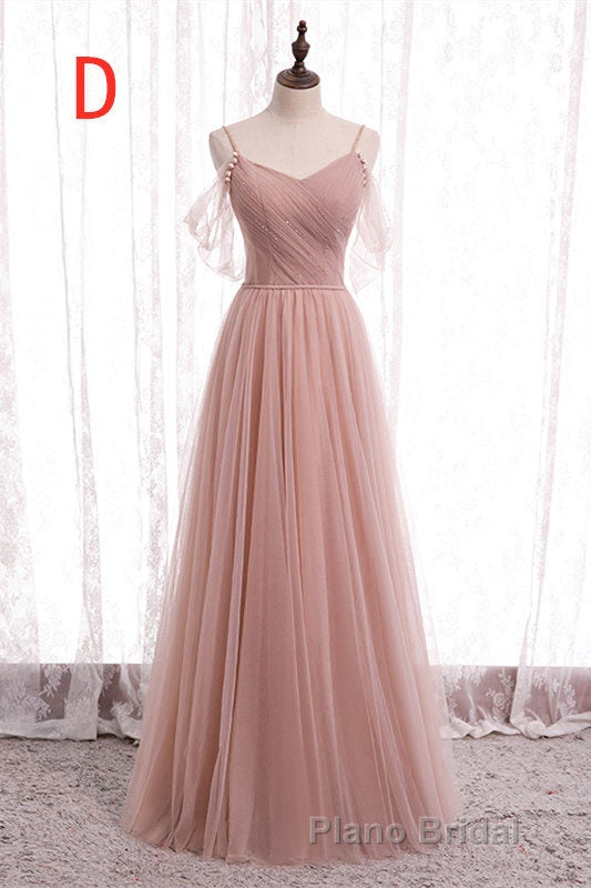 Elegant Blush Pink Tulle Bridesmaid Dresses