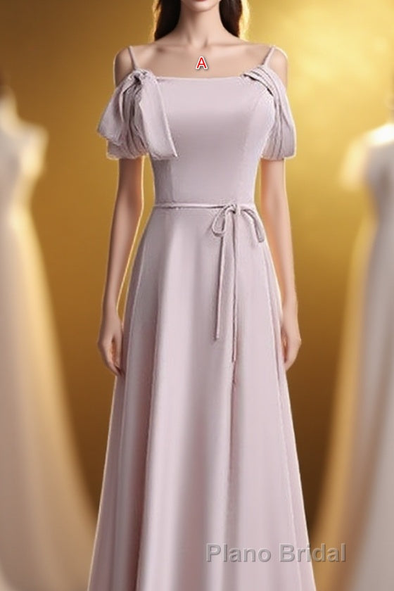 Off the shoulder Light Pink Bridesmaid Dresses Main image