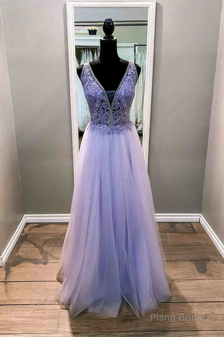 Elegant Beaded Lavender Formal Dress Main image