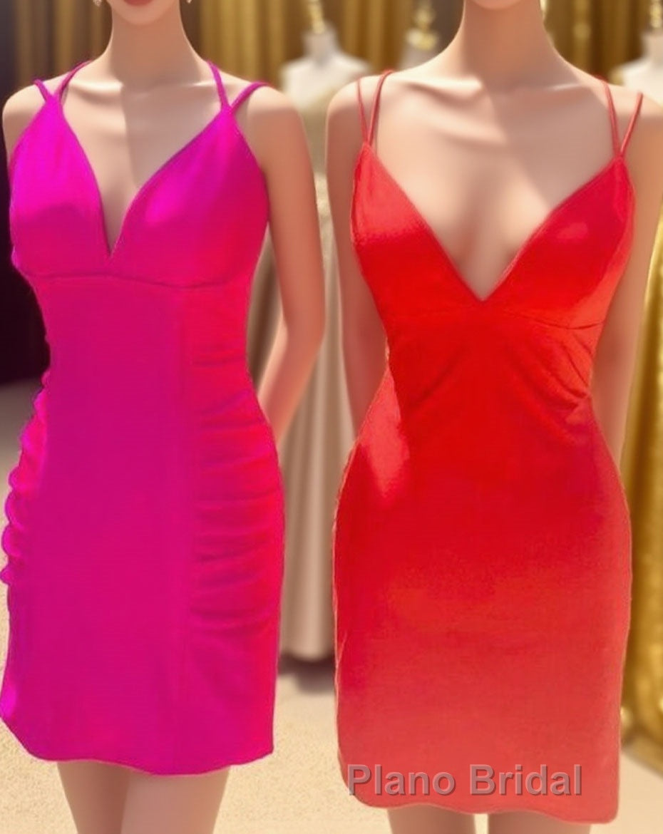 Tight Royal Blue Short Party Dresses with Spaghetti Straps Main image