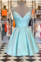 Double Straps A-line Short Homecoming Dresses