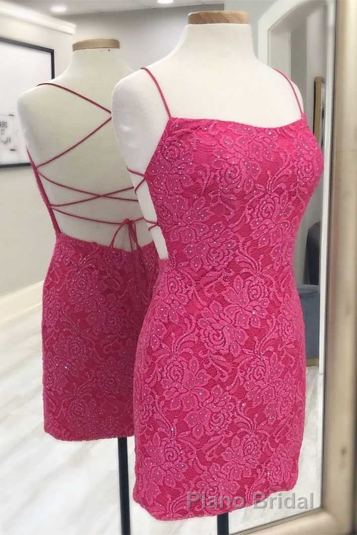 Lilac Lace Tight Mini Party Dresses Secondary image