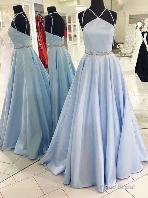 pale light blue prom dress ball gown prom dress long prom dress Main image