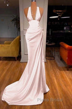 Halter V-Neck Mermaid Formal Prom Dresses Elegant