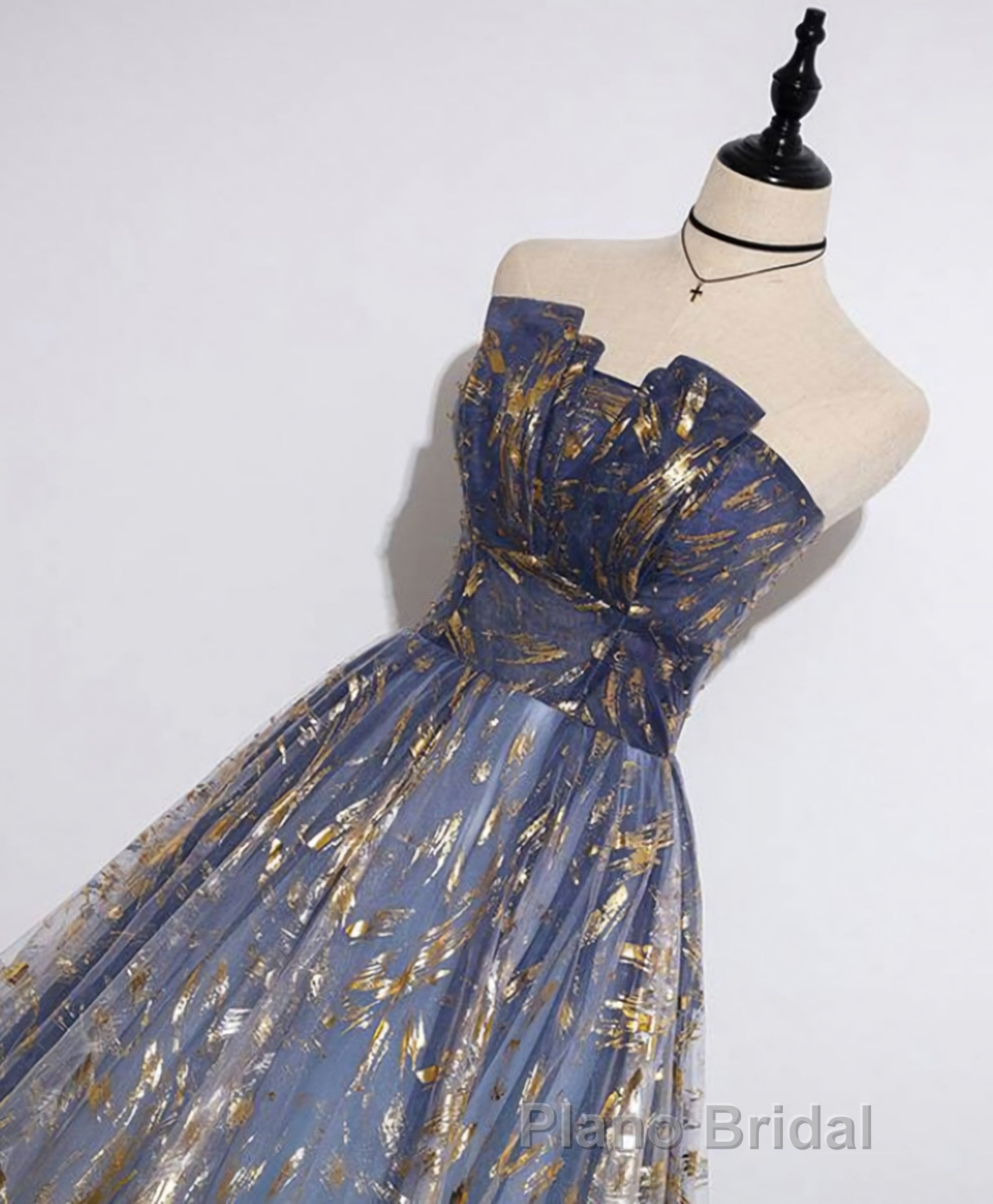 Unique Tulle Lace Long Formal Prom Dresses, Tulle Lace Prom Dresses, 2