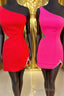 One-Shoulder Beaded Cutout Short Party Dresses