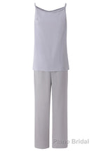 Three-Piece Grey Lace Mother of the Bride Pant Suits