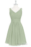 Sage Green Chiffon A-Line Short Bridesmaid Dresses