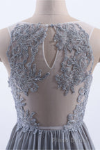 Silve Chiffon A-line Ruffles Long Bridesmaid Dresses