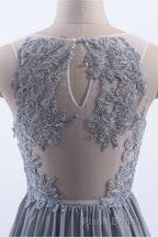 Silve Chiffon A-line Ruffles Long Bridesmaid Dresses