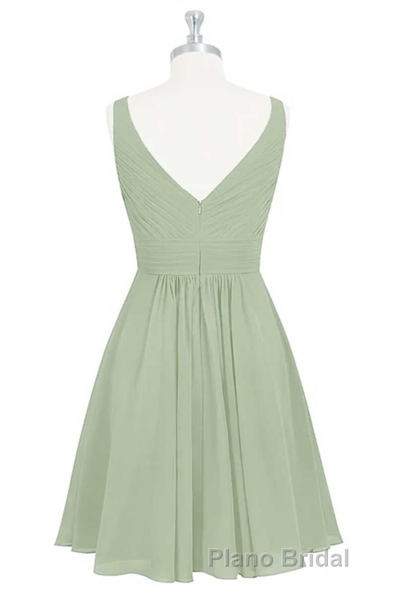 Sage Green Chiffon A-Line Short Bridesmaid Dresses Secondary image