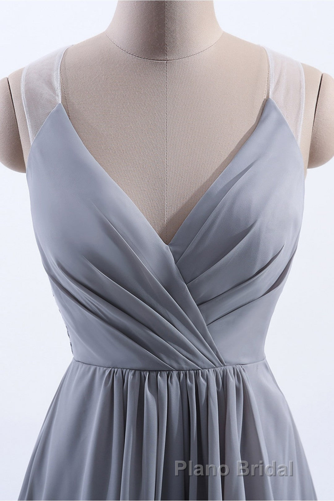 Silve Chiffon A-line Ruffles Long Bridesmaid Dresses