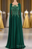 A-Line Chiffon Floor Length Mother of The Bride Dresses with Detachable Cape