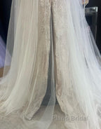 A-Line Sweetheart Neckline Tulle Wedding Dresses With Appliques