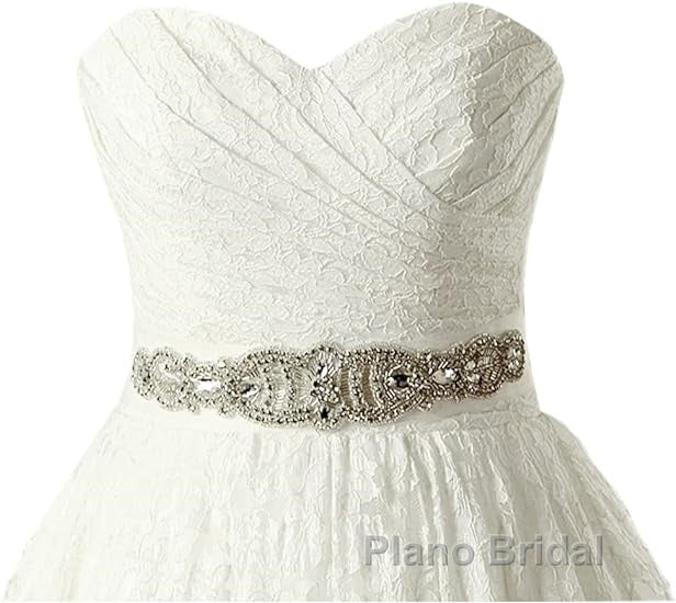 A-line Sweetheart Floor Length Lace Wedding Dresses