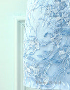 Baby Blue Spaghetti Straps Tight Homecoming Dresses With Appliques