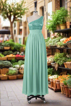 Beautiful  Sequins One-Shoulder Bridesmaid Dresses with Pockets