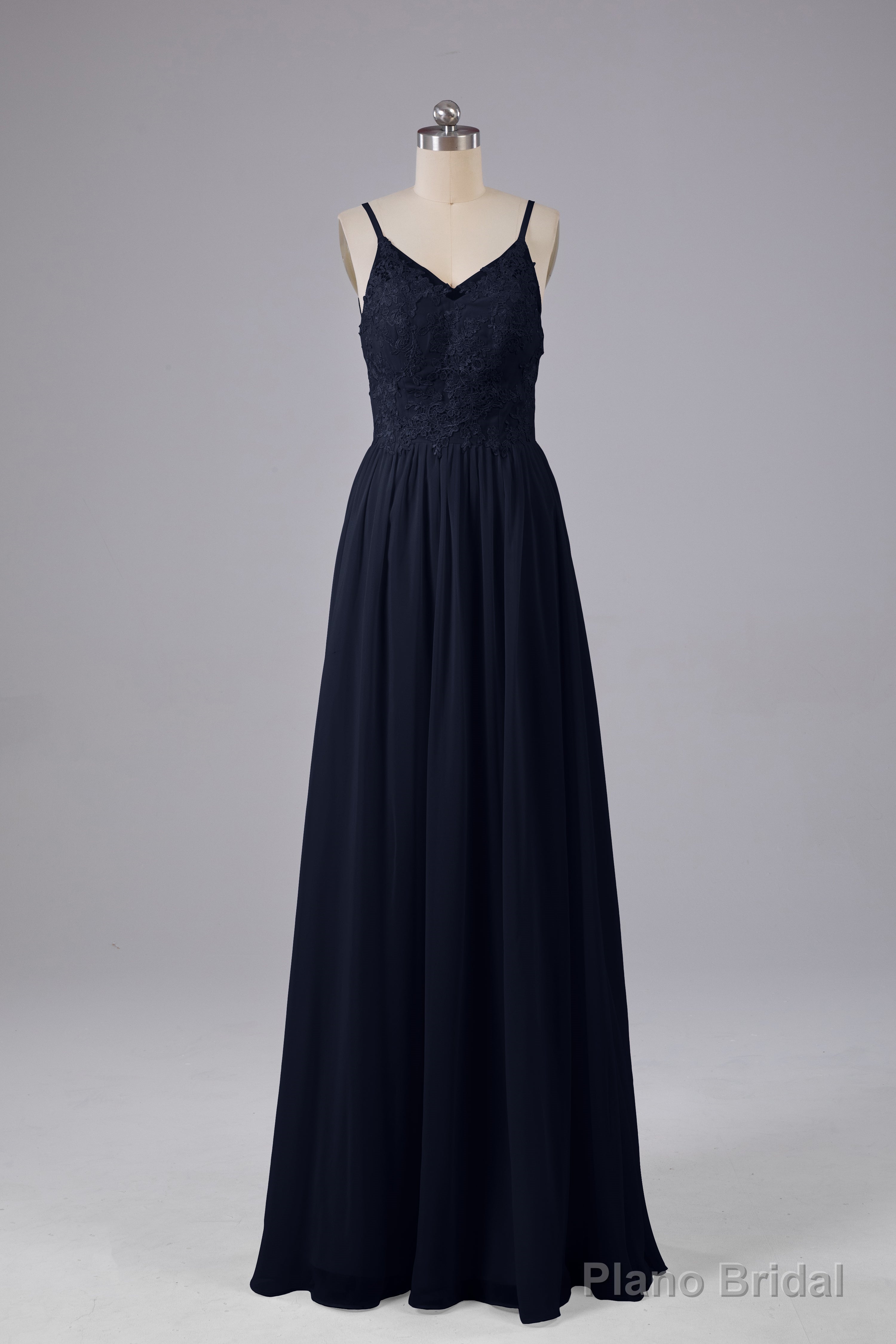 Beautiful Spaghetti Straps Backless Long Bridesmaid Dresses