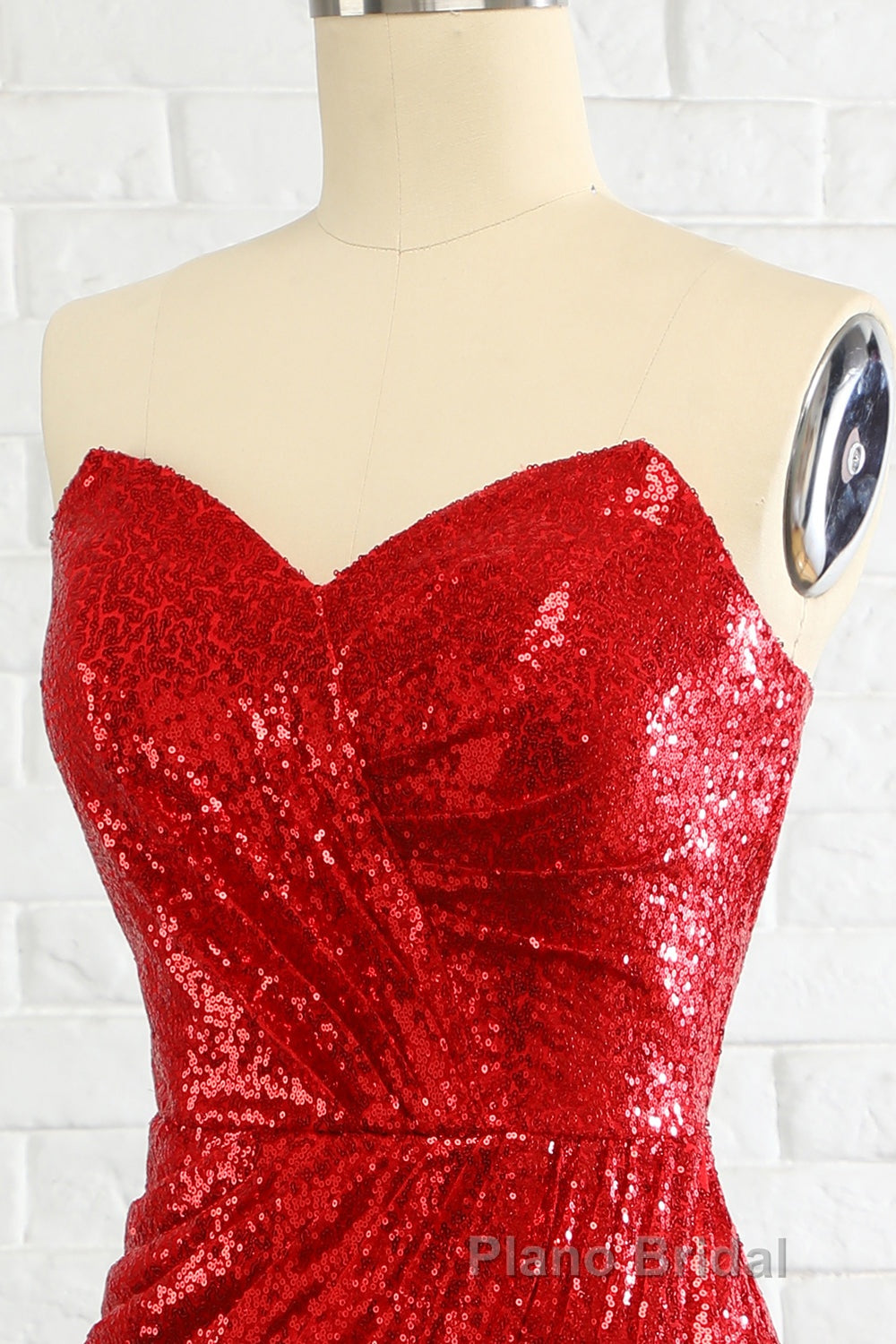Sheath Sweetheart Red Sequins Formal Prom Dresses with Sequins