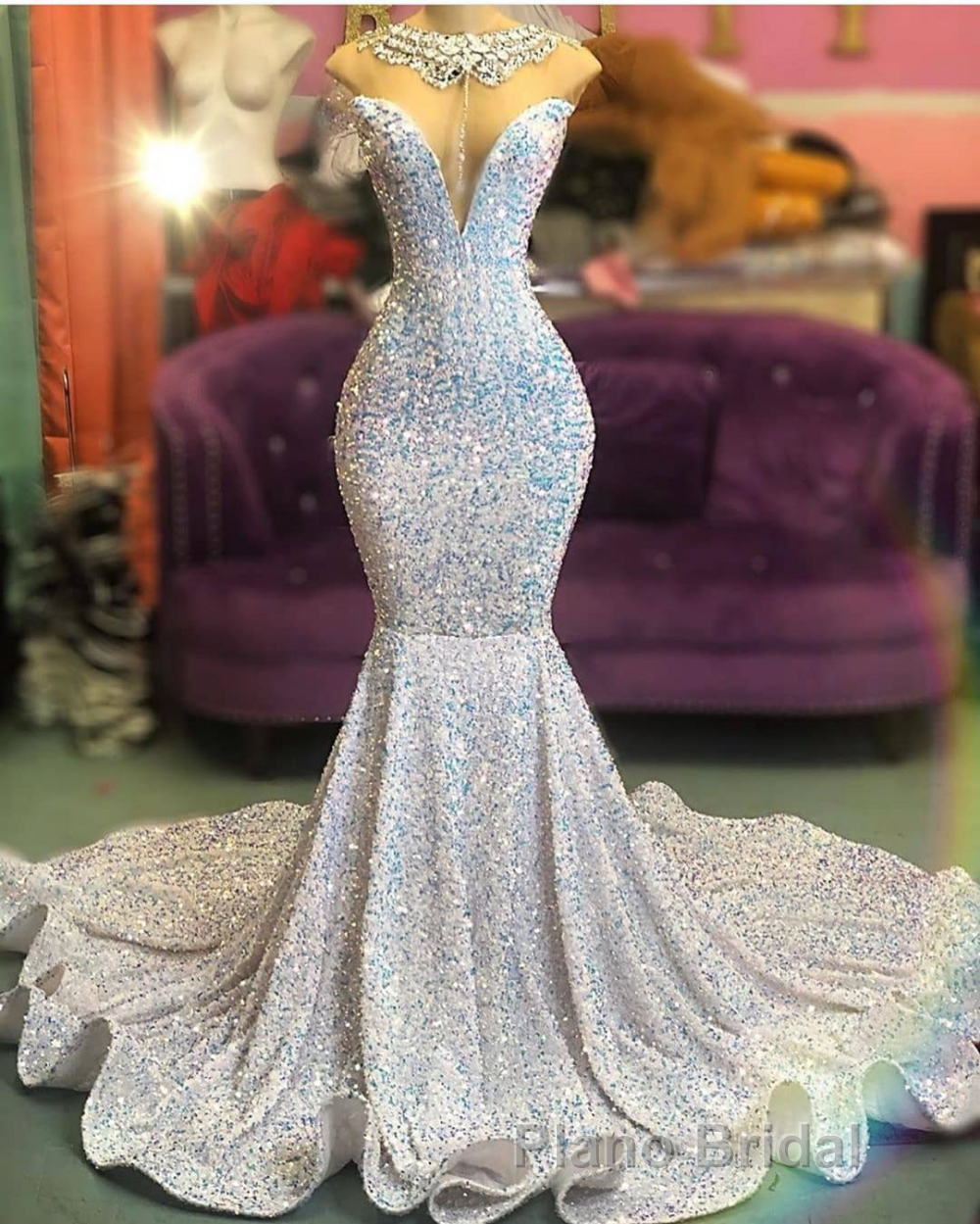 Glamorous Sequins Mermaid Long Evening Formal Prom Dresses Online Secondary image