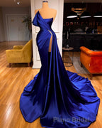 Designer Royal Blue Long Mermaid Formal Prom Dresses With Split On Sale