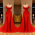 Sexy Red Off-the-Shoulder Long Formal Prom Dresses With Split Online