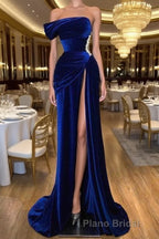 Off-the-Shoulder Mermaid Long Formal Prom Dresses With Split