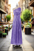 Charming One Shoulder Sequins Floor Length Bridesmaid Dresses