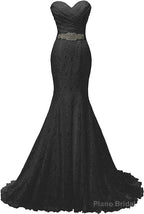 Chic Mermaid Sweetheart Long Lace Prom Dresses
