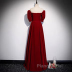 Classic Off Shoulder Long Maroon Formal Prom Dresses