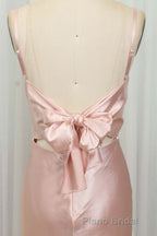 Classic Pink Spaghetti Straps Midi Party Dressess
