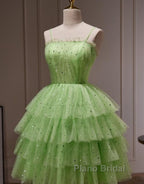 Cute A-Line Four Layers Corset Back Homecoming Dresses