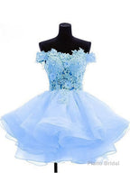 Cute Off The Shoulder Homecoming Dresses, Ivory Lace Beaded Homecoming Dresses