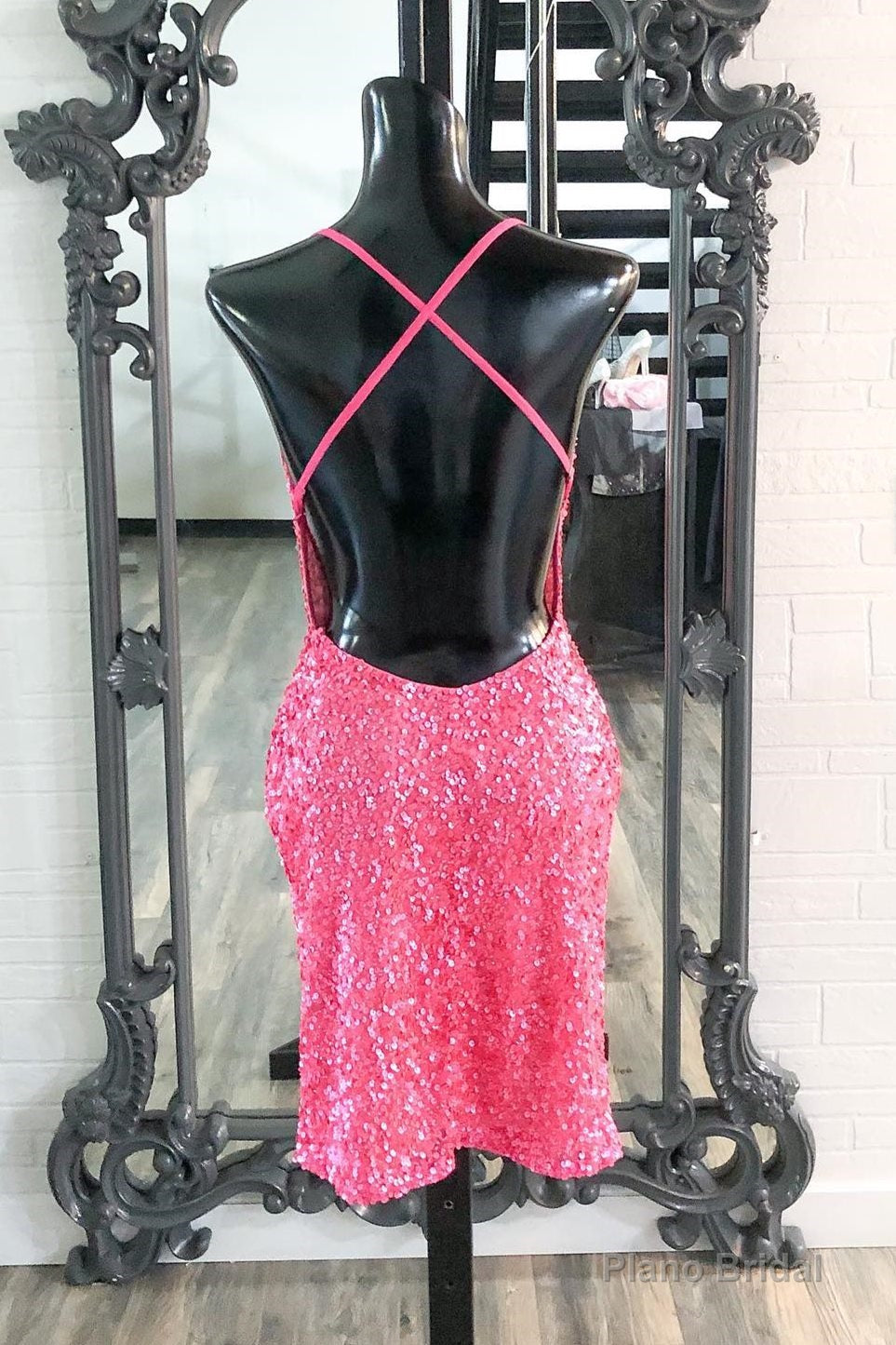 Hot Pink Sequins Boydcon Mini Party Dress Secondary image