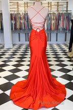 Simply Mermaid Black Straps Long Prom Dresses