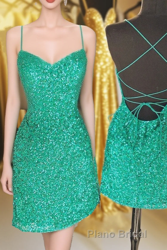 Spaghetti Straps Hot Pink Bodycon Mini Dresses Main image