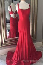 Simply Mermaid Red Long Prom Dresses