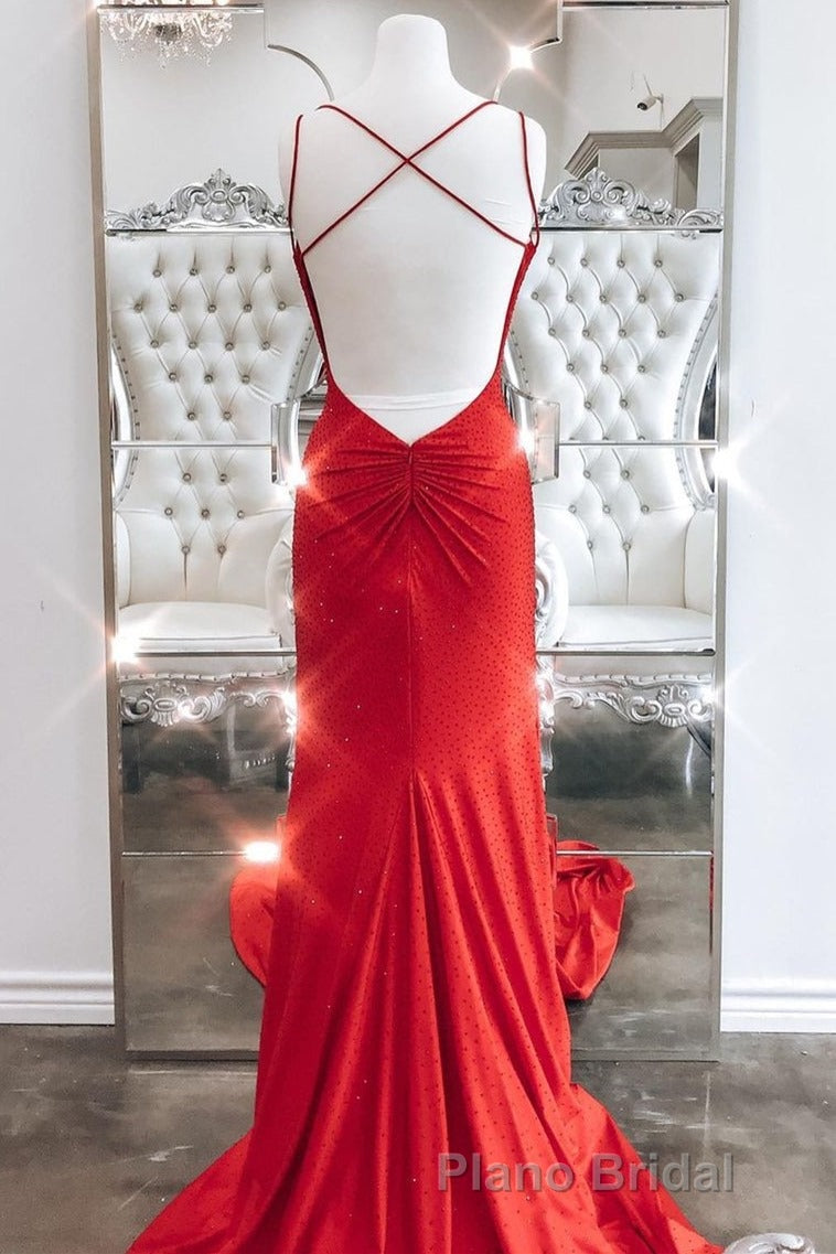 Mermaid Black Long Formal Prom Dresses with Cross Back