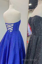 Strapless Red A-line Stunning Long Formal Prom Gown