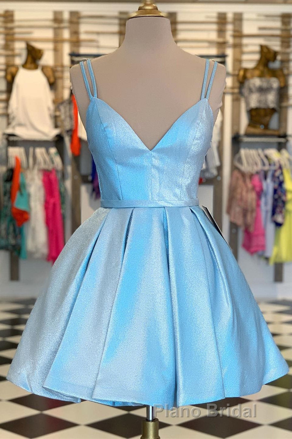 Chic Spaghetti Straps A Line Short Homecoming Dresses Secondary image