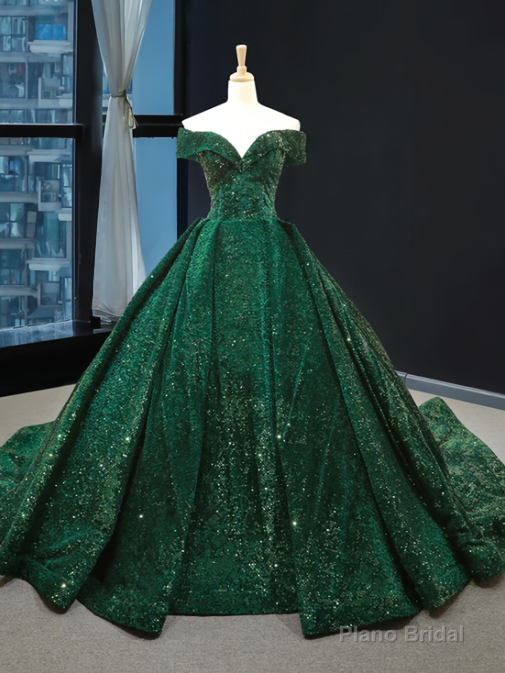 Ball Gown Sweetheart Sleeveless Sequin Satin Prom Dresses, Evening Dresses Main image