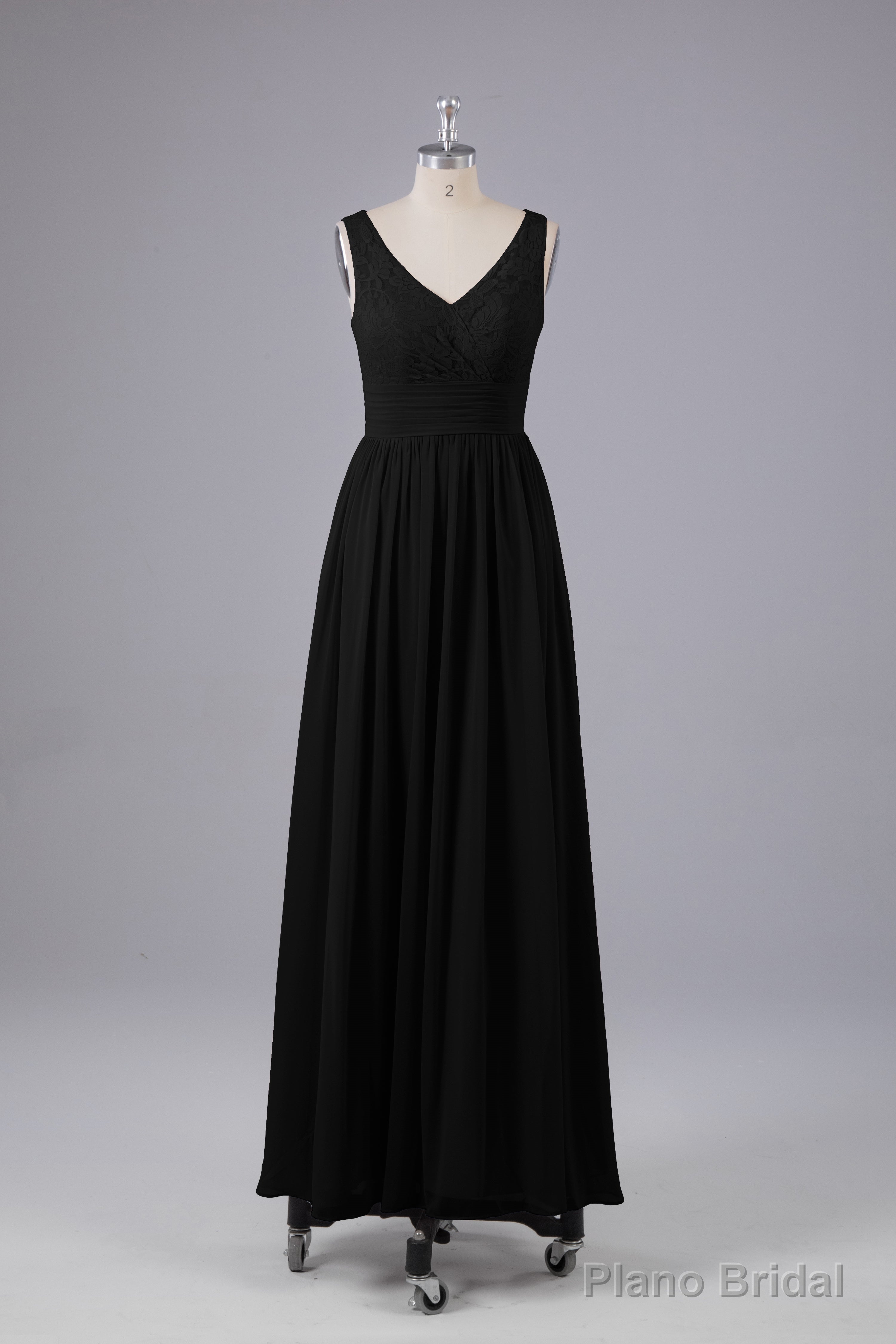 Elegant A-line V Neck Straps Chiffon Bridesmaid Dresses Secondary image